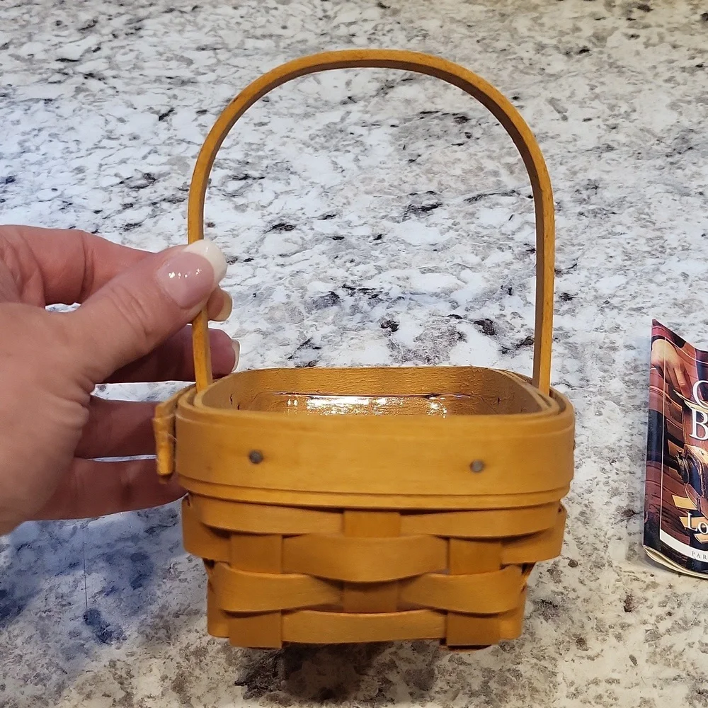 Longaberger Parsley Booking Basket with Liner & Pamphlet